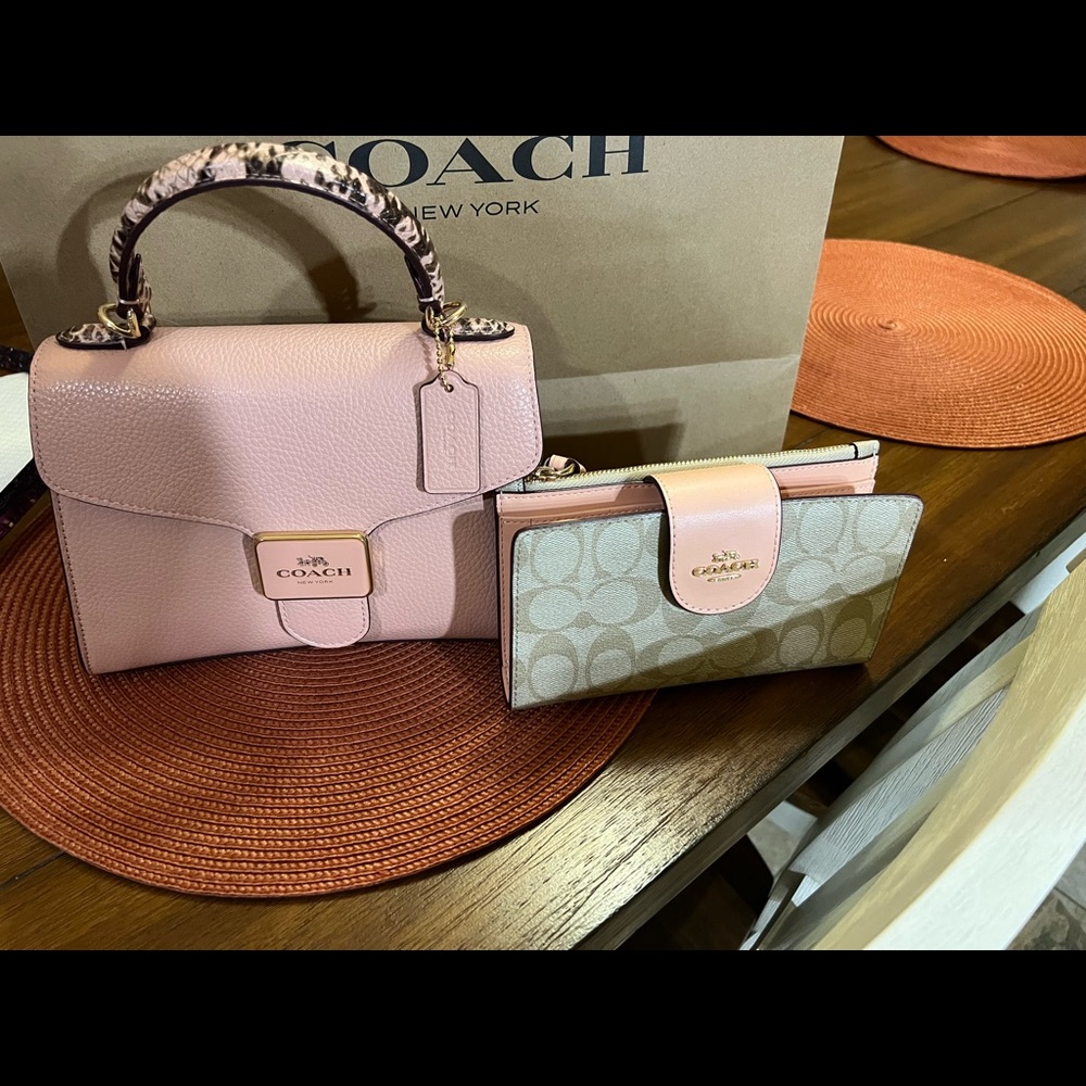 Coach crossbody handbag with matching wallet